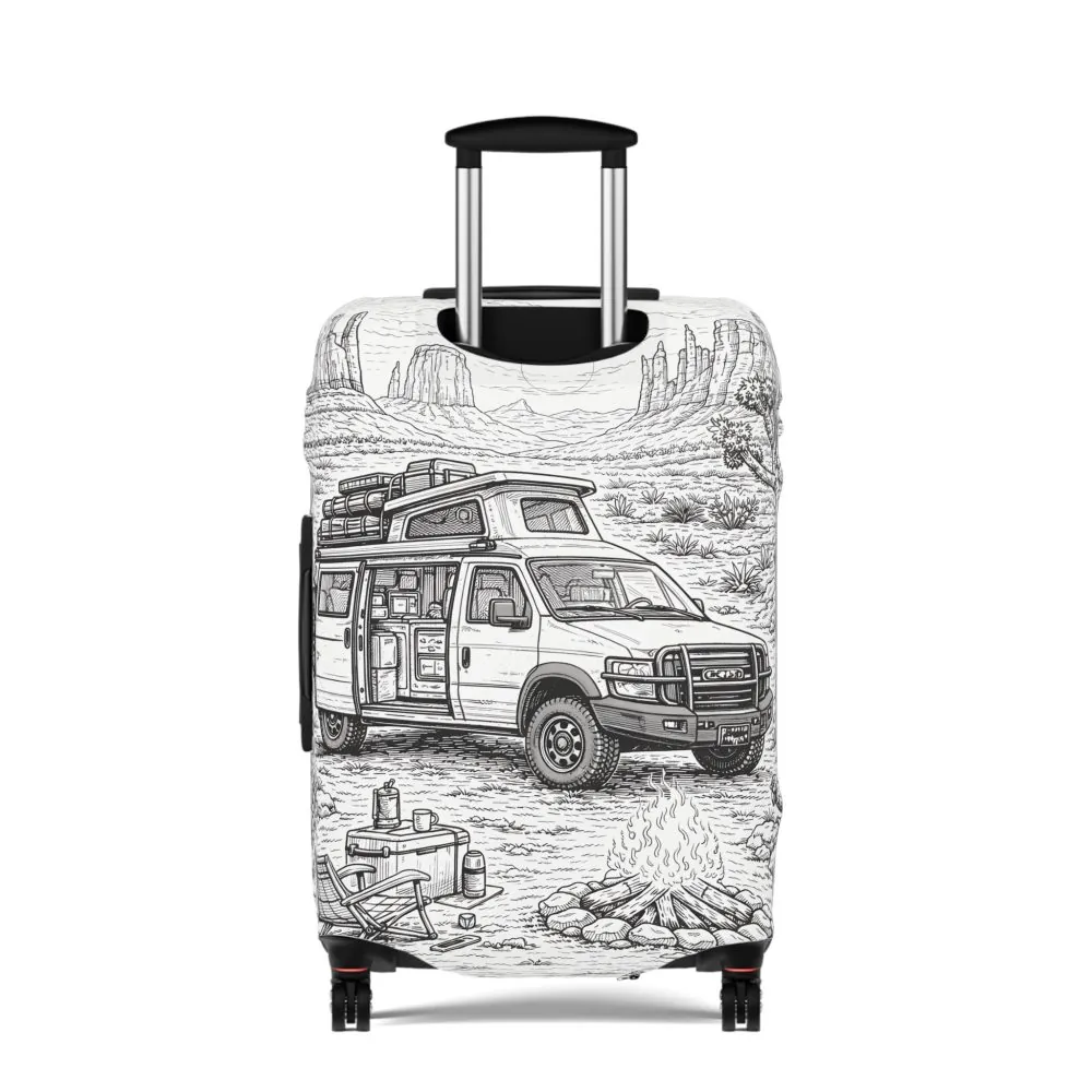 13499429305030457869_2048.jpeg Luggage Cover — Adventure Camper Sketch Travel Suitcase