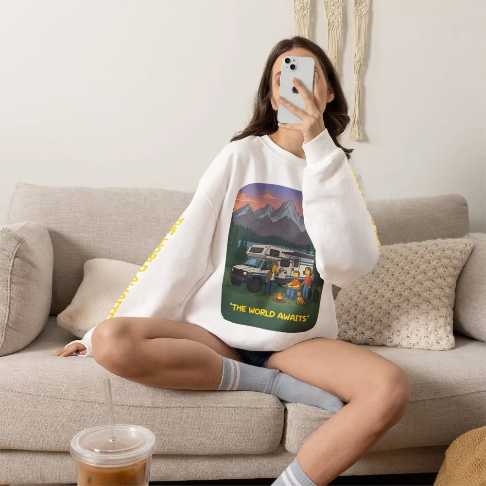 13505022960923503531_2048.jpeg Unisex Heavy Blend™ Crewneck Sweatshirt — "The World Awaits" Design Sitcom-Line