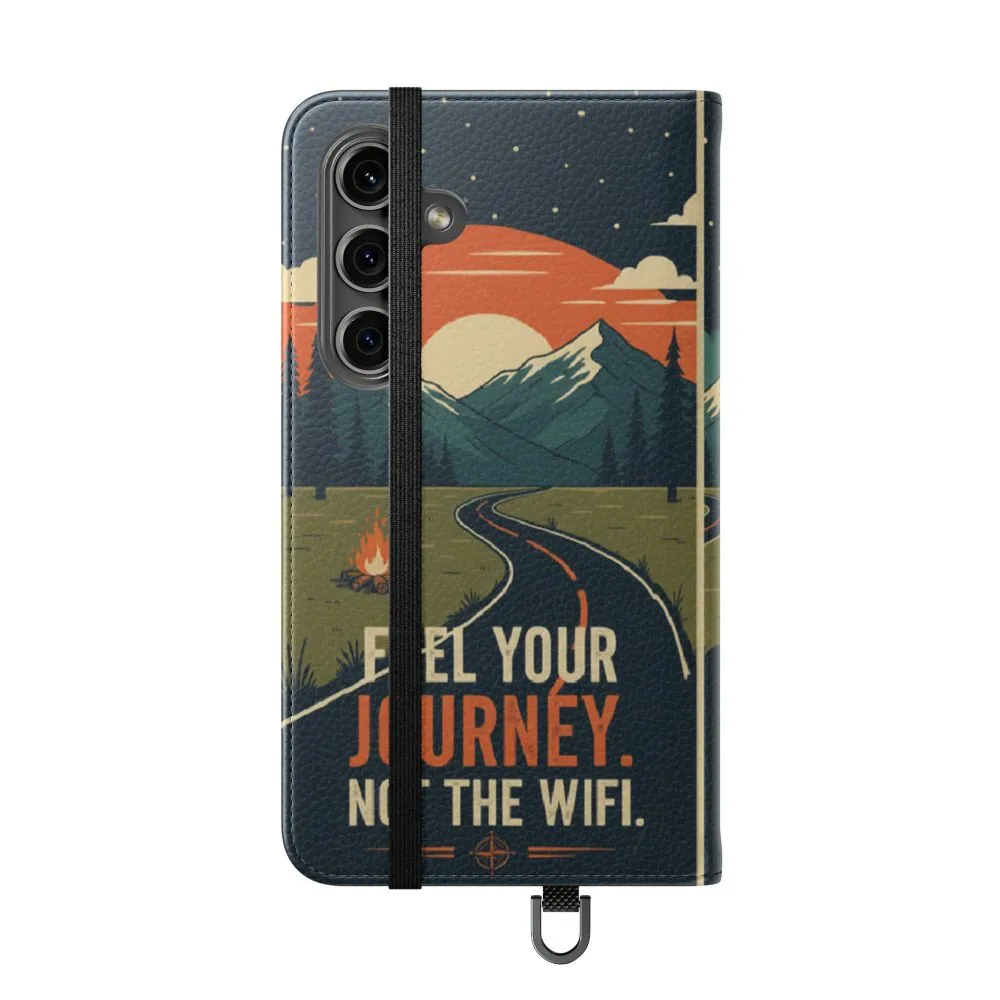 Flip Phone Case — "Fuel Your Journey, Not the Wifi" Wallet Cover