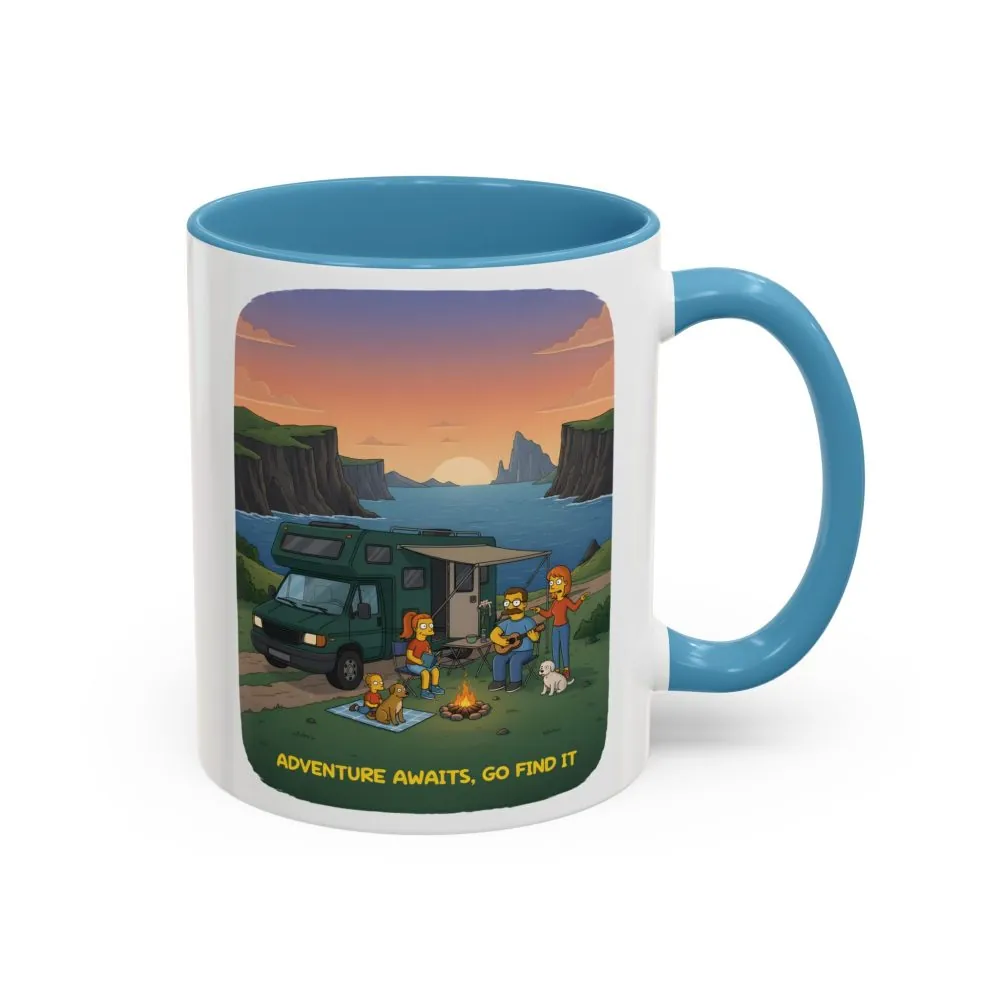 13552687595499284451_2048.jpeg Accent Coffee Mug (11, 15oz) — "Adventure Awaits-Go Find It"" Design Sitcom-Line