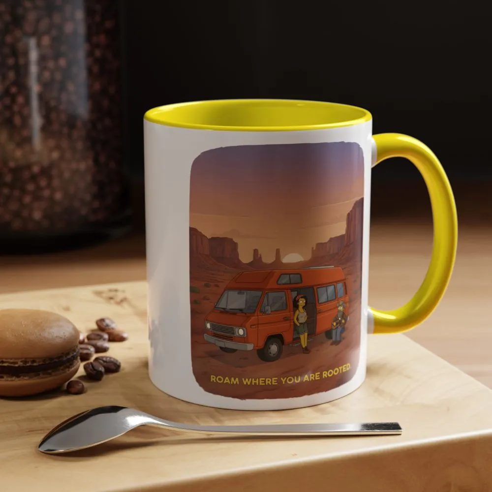 13561445481540001635_2048.jpeg Accent Coffee Mug (11, 15oz) — "Roam Where You Are Rooted" Design Sitcom-Line
