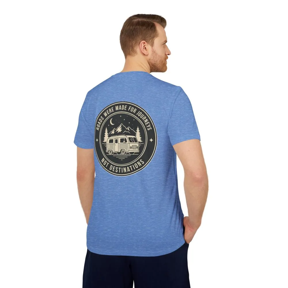 T-Shirt(Adidas) — 'ROAD WHERE MADE FOR JOURNEYS-NOT DESTINATIONS' (Only Back printed) Brand Adidas
