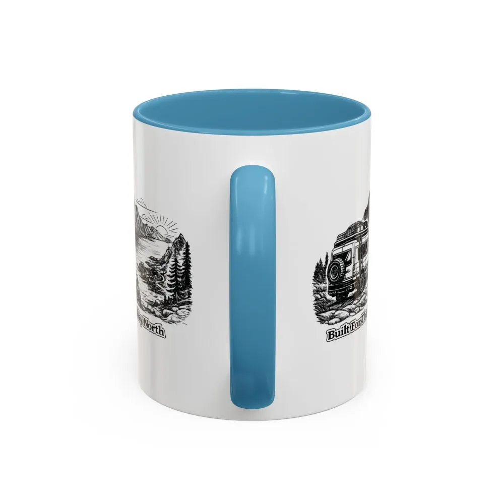 Accent Coffee Mug (11, 15oz) — "Built For The Long Way North" Design Minimal-Line