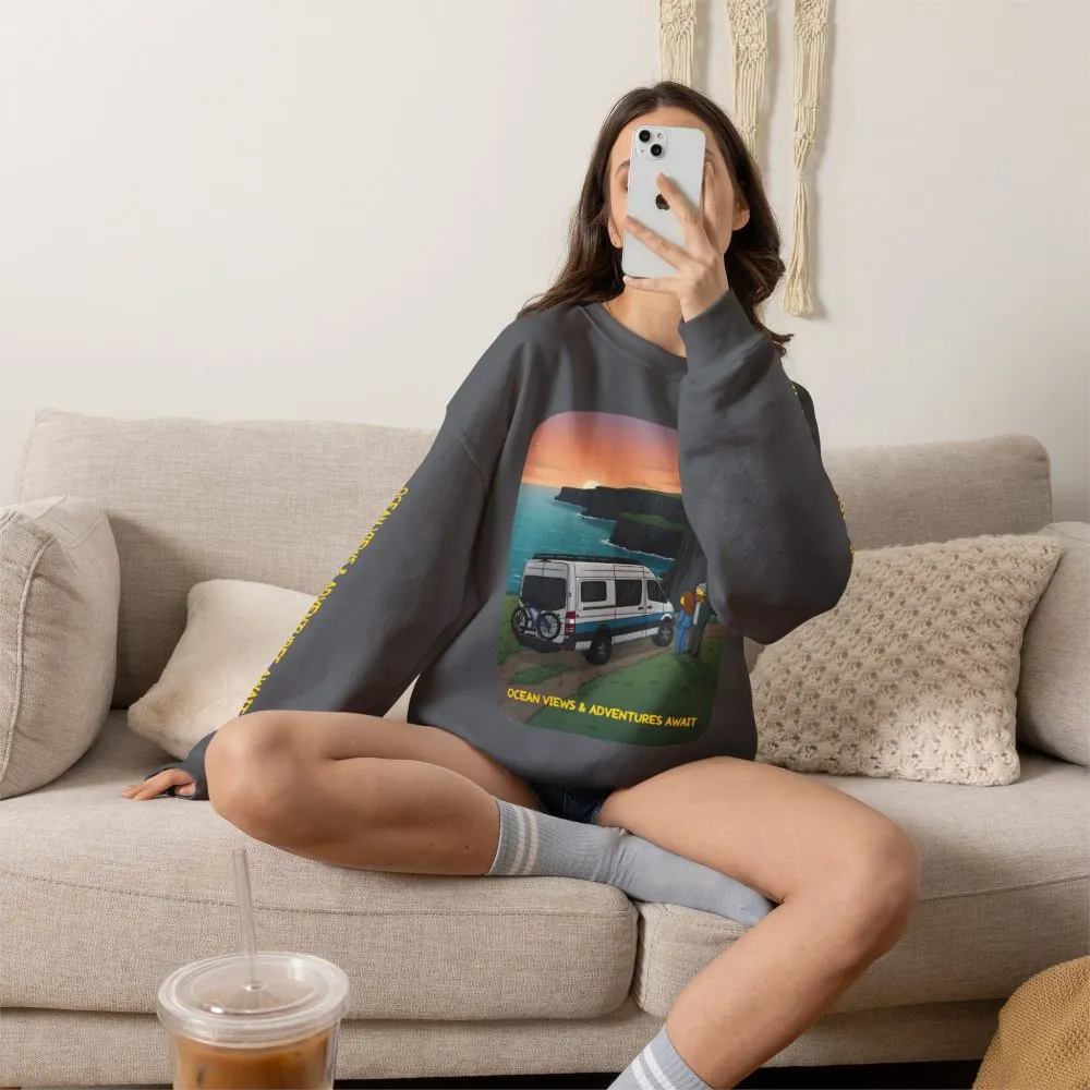 13584502843351995388_2048.jpeg Unisex Heavy Blend™ Crewneck Sweatshirt — "Ocean Views-Adventures Awaits" Design Sitcom-Line