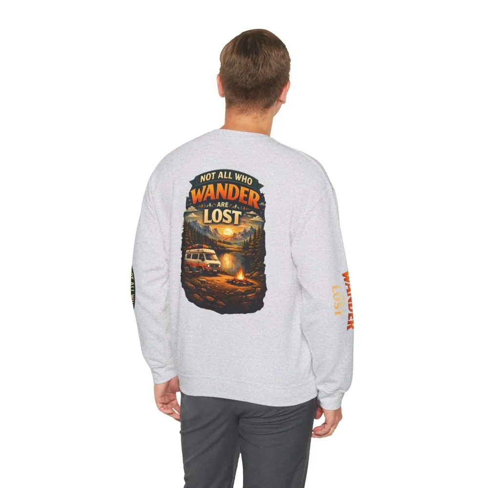 1358483739177778477_2048.jpeg Unisex Heavy Blend™ Crewneck Sweatshirt — "Not All Who Wander Are Lost" Design Scenic-Line