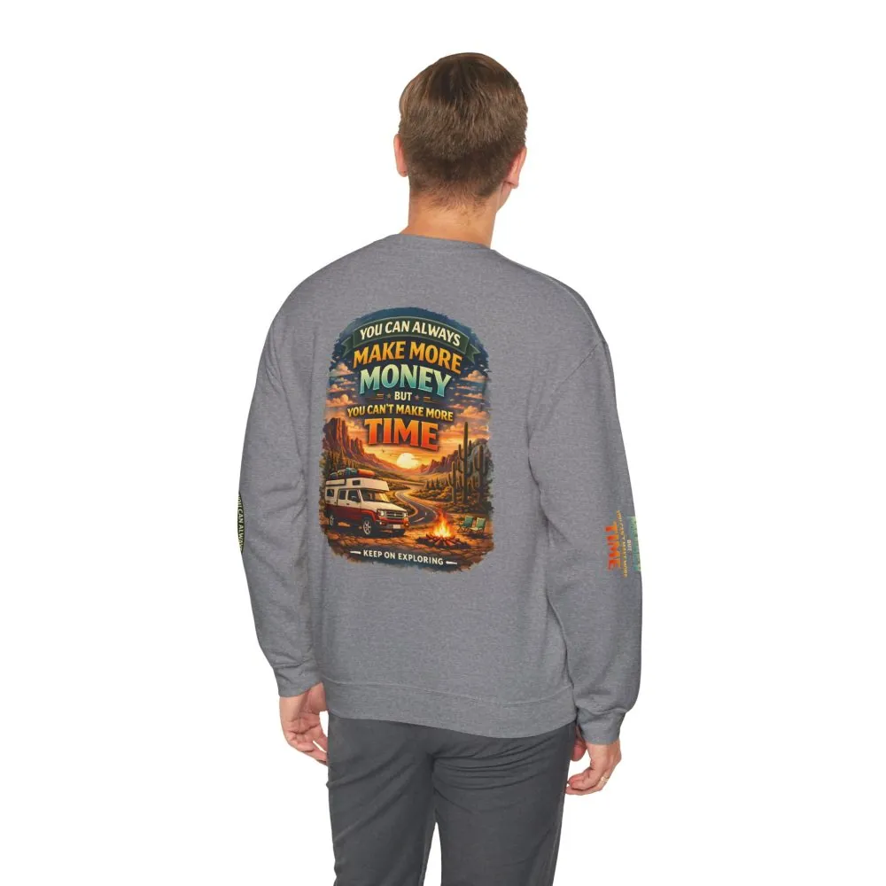 Unisex Heavy Blend™ Crewneck Sweatshirt — "You Can Always Make More Money" Design Scenic-Line
