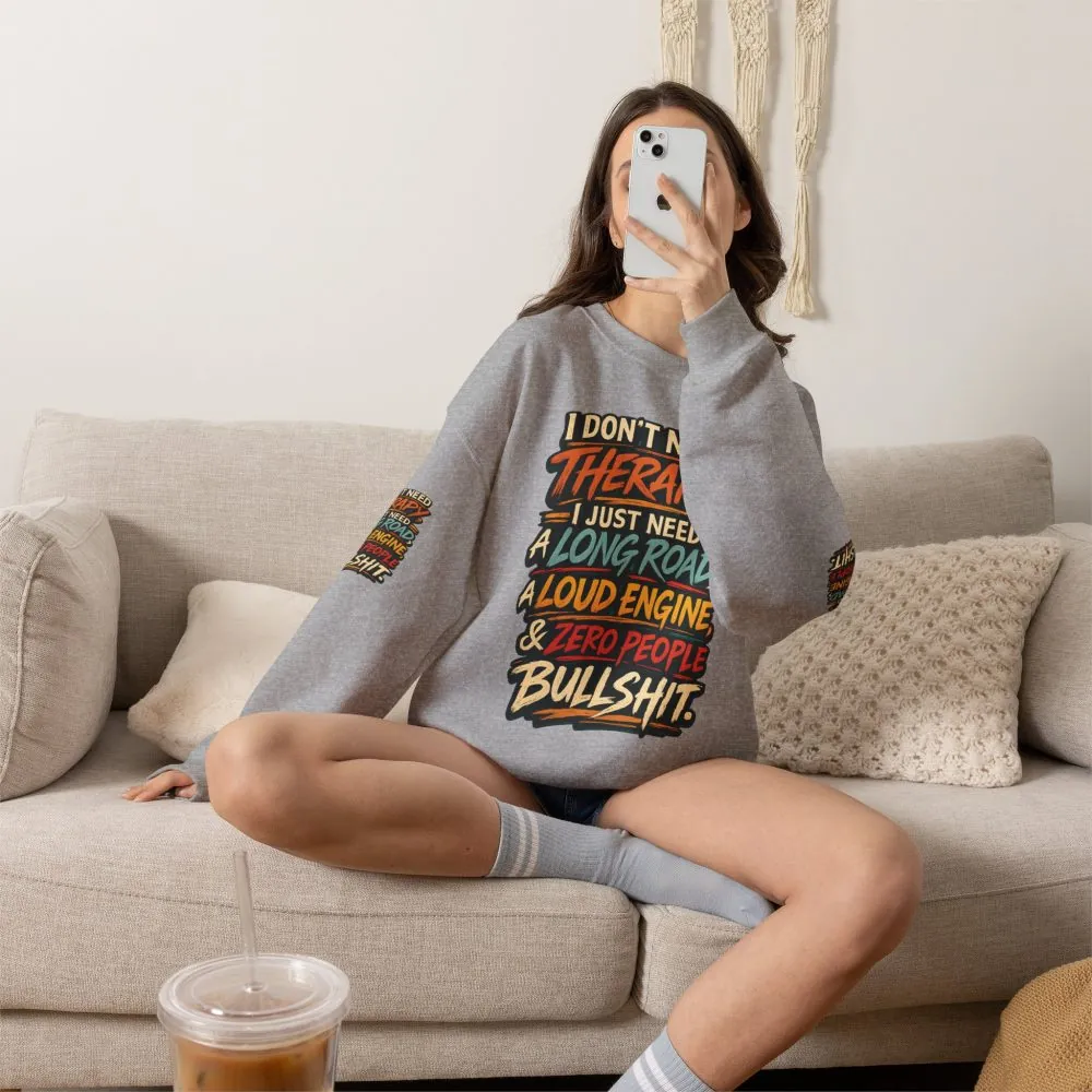 Unisex Heavy Blend™ Crewneck Sweatshirt — "I Dont Need Therapy" Design F**K-Line