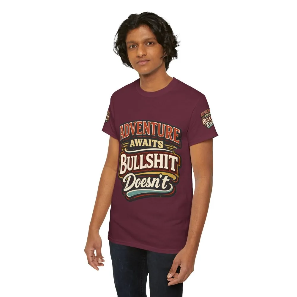 Unisex Heavy Cotton Tee — "Adventure Awaits" Design F**K-Line