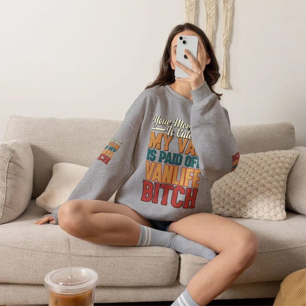 Unisex Heavy Blend™ Crewneck Sweatshirt — "Your Mortgage Is Cute" Design F**K-Line