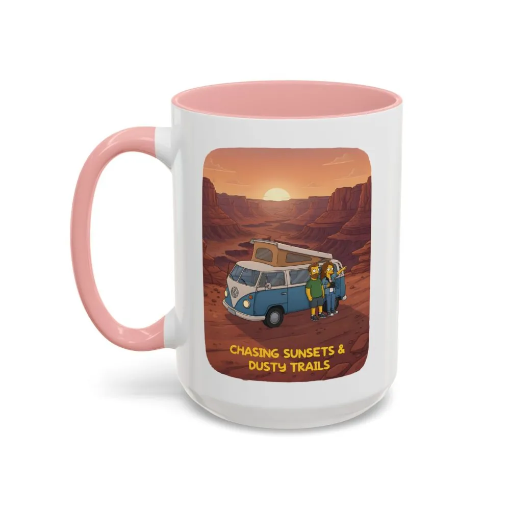 13603734684906877385_2048.jpeg Accent Coffee Mug (11, 15oz) — "Chasing Sunsets And Dusty Trails" Design Sitcom-Line