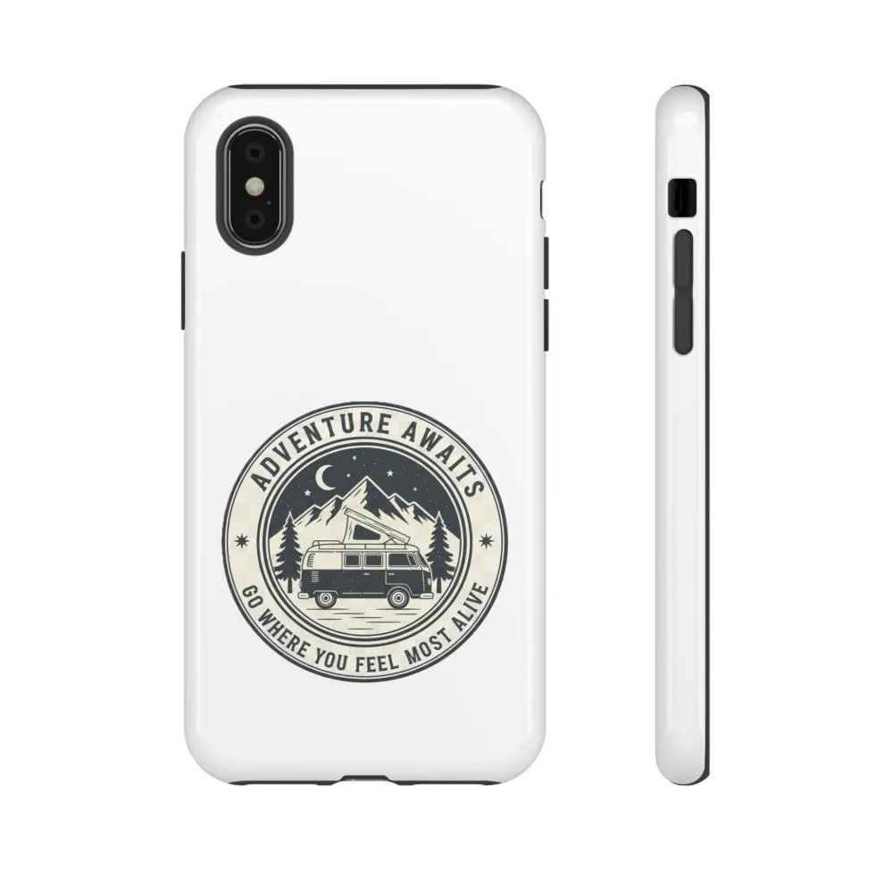 Phone Case — "Adventure Awaits-Go Where You Feel Most Alive" Camper Van Design
