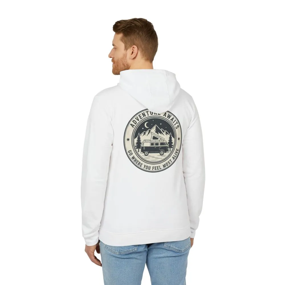 13611068624233145798_2048.jpeg Hoodie(Adidas) — 'Adventure Awaits-Go Where You Feel Most Alive' Outdoor Travel Pullover (Only Back Printed)
