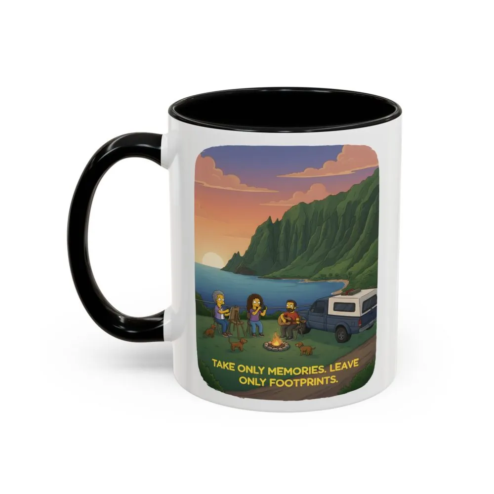 13633917991110823573_2048.jpeg Accent Coffee Mug (11, 15oz) — "Take Only Memories-Leave Only Footprints" Design Sitcom-Line