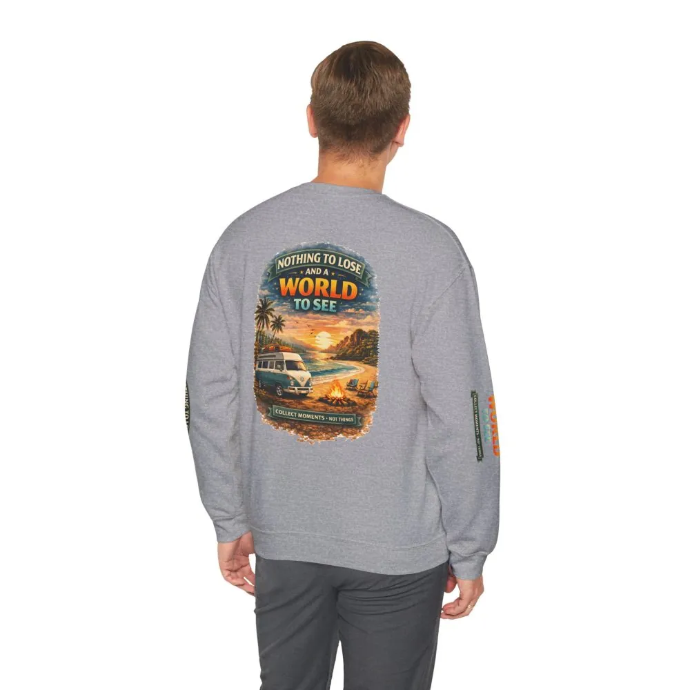 Unisex Heavy Blend™ Crewneck Sweatshirt — "Nothing To Lose" Design Scenic-Line