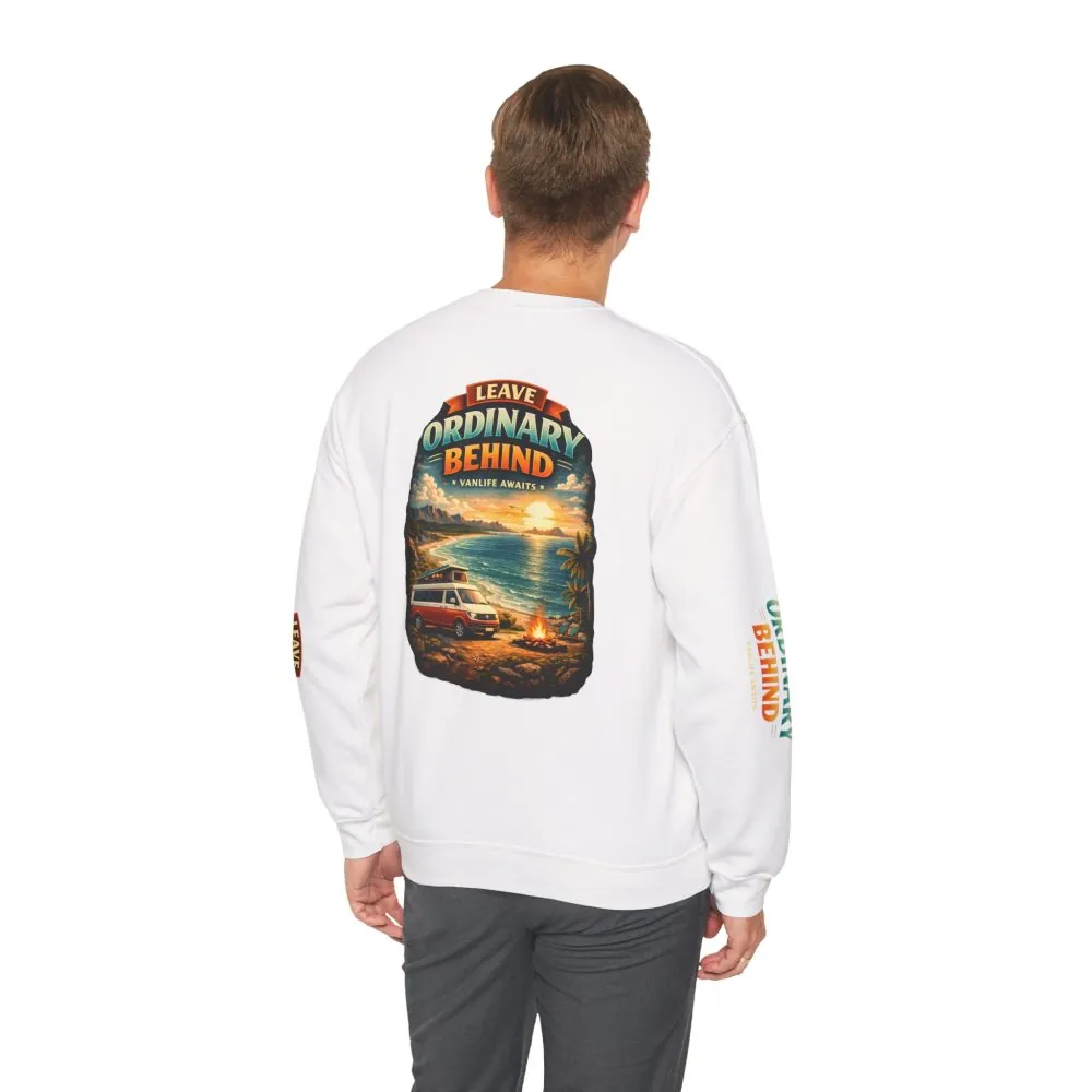 Unisex Heavy Blend™ Crewneck Sweatshirt — "Leave Ordinary Behind" Design Scenic-Line