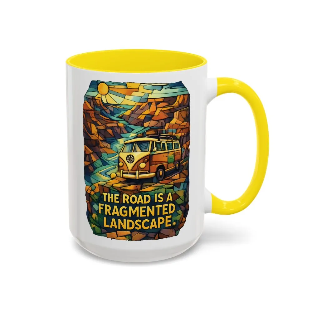 13651886458784092745_2048.jpeg Accent Coffee Mug (11, 15oz) — "The Road Is A Fragmented Landscape" Design Cubic-Line