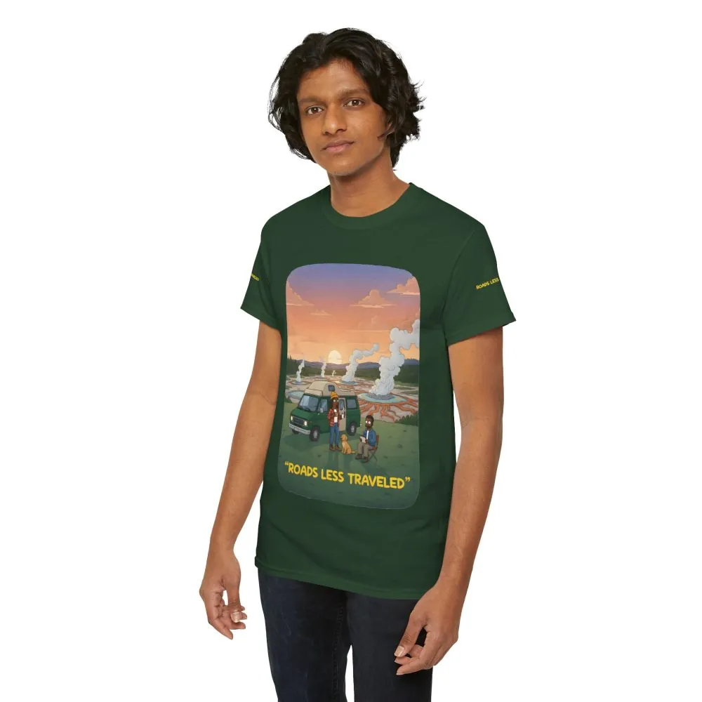 Unisex Heavy Cotton Tee — "Roads Less Traveled" Design Sitcom-Line