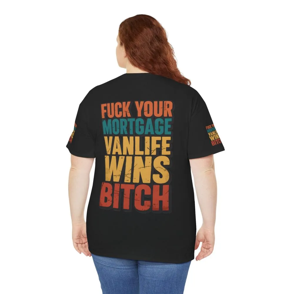Unisex Heavy Cotton Tee — "Fuck Your Mortgage" Design F**K-Line