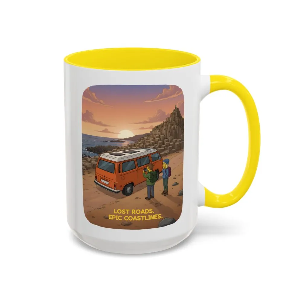 Accent Coffee Mug (11, 15oz) — "Lost Roads Epic Coastlines" Design Sitcom-Line