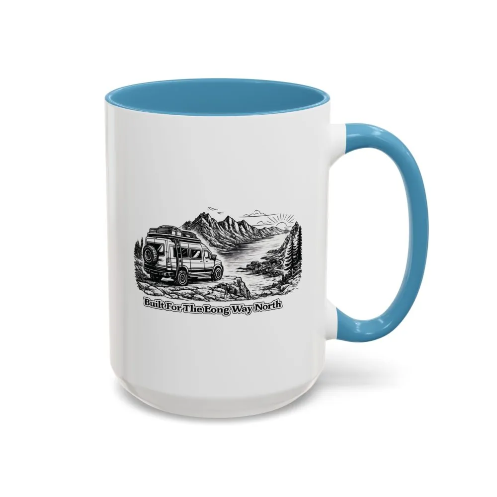 Accent Coffee Mug (11, 15oz) — "Built For The Long Way North" Design Minimal-Line