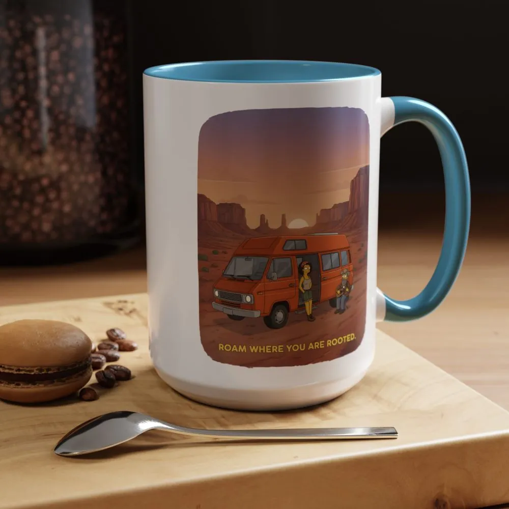 1369755811573449252_2048.jpeg Accent Coffee Mug (11, 15oz) — "Roam Where You Are Rooted" Design Sitcom-Line
