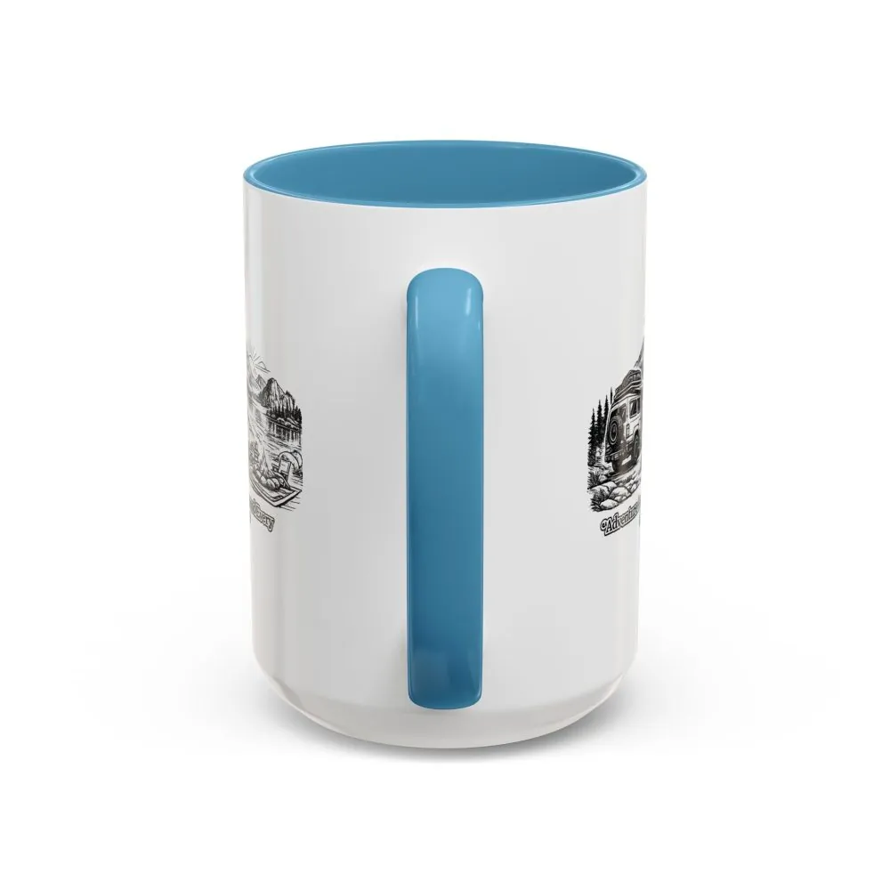 13704061679062695460_2048.jpeg Accent Coffee Mug (11, 15oz) — "Adventure Awaits Around Every Corner" Design Minimal-Line