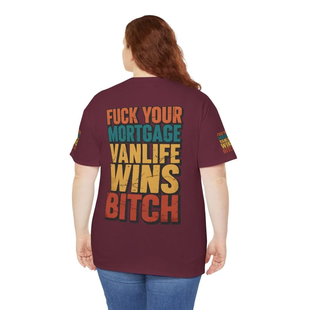 Unisex Heavy Cotton Tee — "Fuck Your Mortgage" Design F**K-Line
