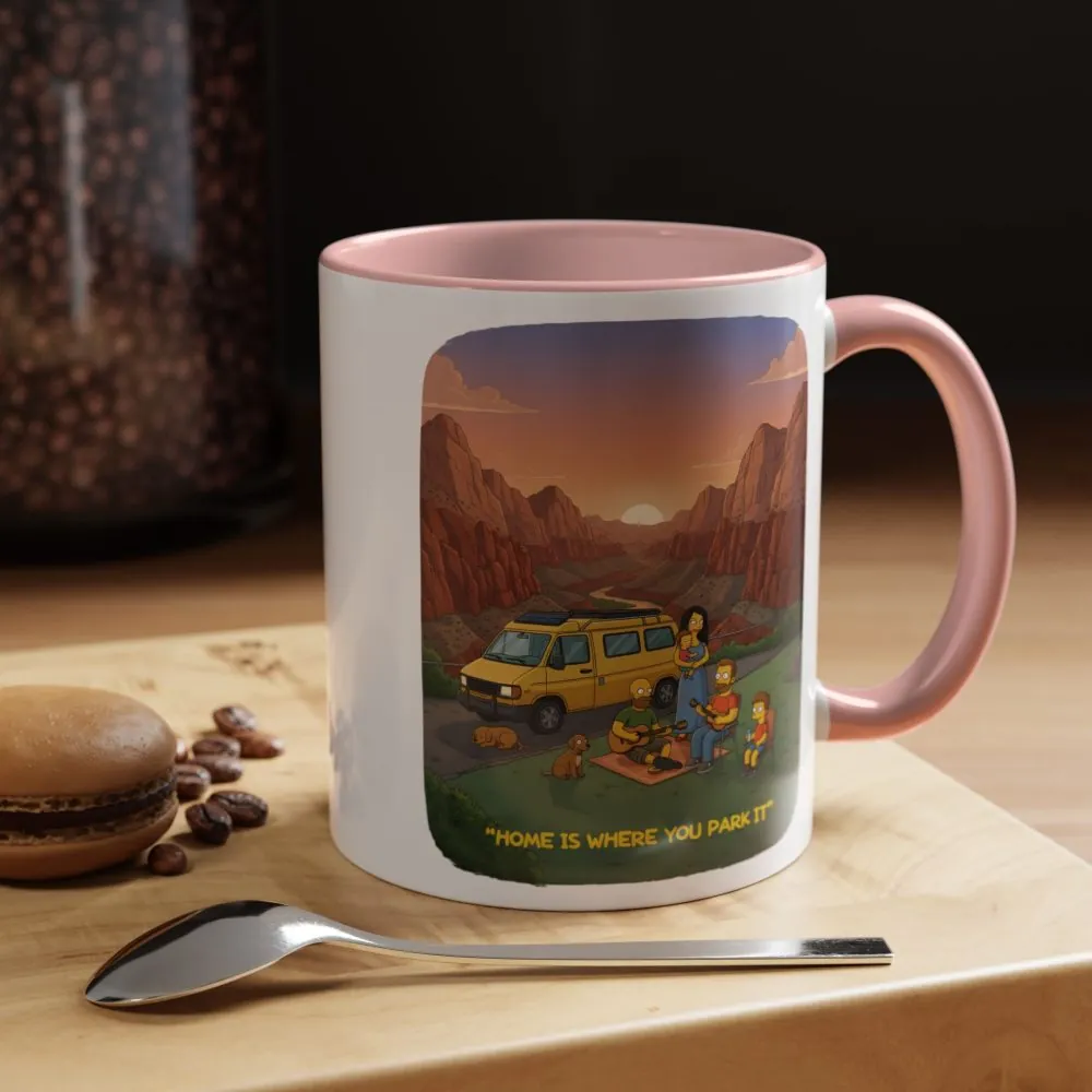 Accent Coffee Mug (11, 15oz) — "Home Is Where You Park It" Design Sitcom-Line