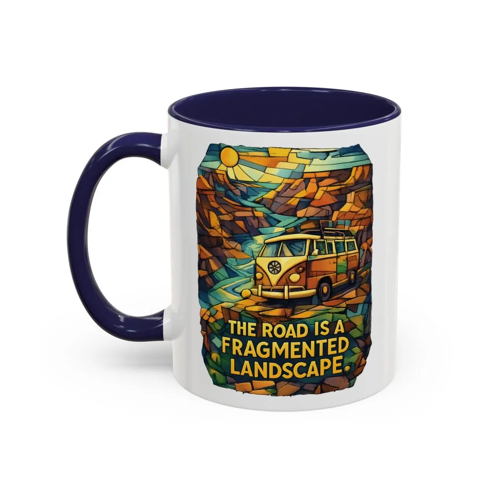 13748281924672960143_2048.jpeg Accent Coffee Mug (11, 15oz) — "The Road Is A Fragmented Landscape" Design Cubic-Line