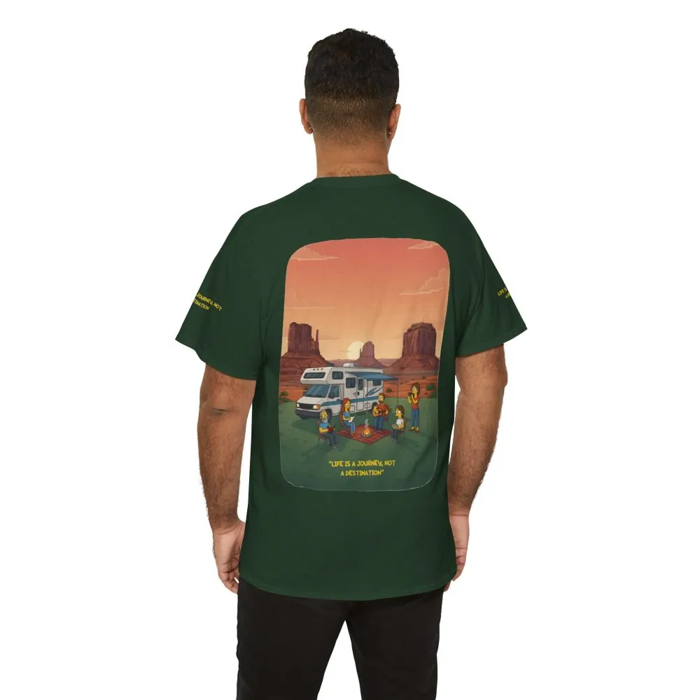 Unisex Heavy Cotton Tee — "Life Is A Journey-Not A Destination" Design Sitcom-Line