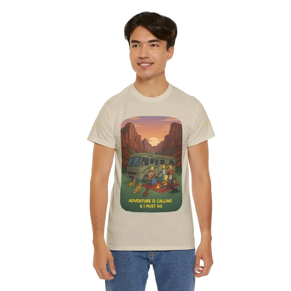 1376608407518154952_2048.jpeg Unisex Heavy Cotton Tee — "Adventure Is Calling-I Must Go" Design Sitcom-Line