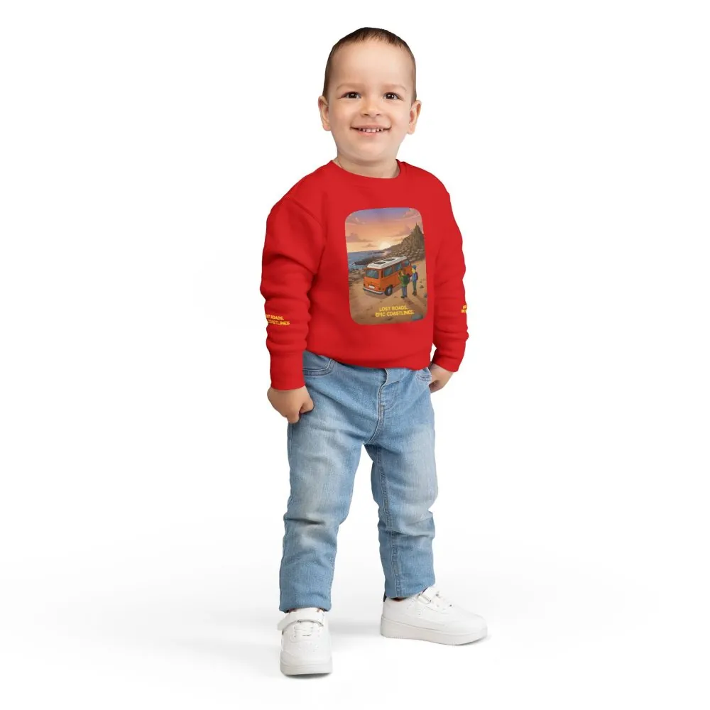 13767465912518415506_2048.jpeg Toddler Sweatshirt - "Lost Roads Epic Coastlines" (Design Sitcom-Line)