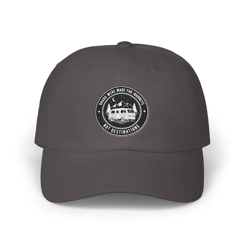 Dad Cap - "ROAD WHERE MADE FOR JOURNEYS-NOT DESTINATIONS" Vintage National Park Stamp Hat