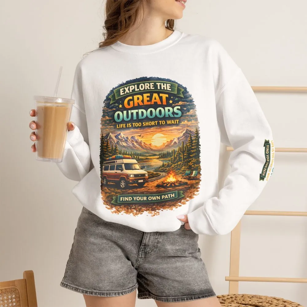13777869893049111698_2048.jpeg Unisex Heavy Blend™ Crewneck Sweatshirt — "Explore The Great Outdoors" Design Scenic-Line