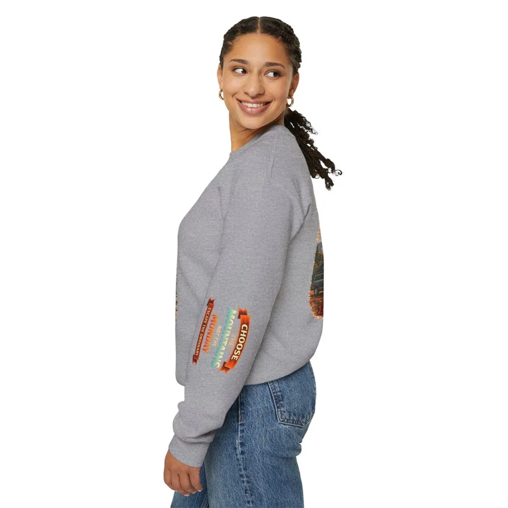 Unisex Heavy Blend™ Crewneck Sweatshirt — "Choose The Mountens" Design Scenic-Line