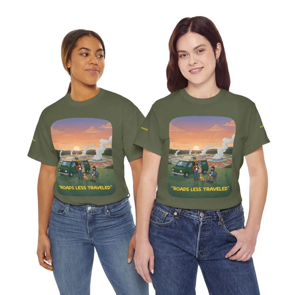 Unisex Heavy Cotton Tee — "Roads Less Traveled" Design Sitcom-Line