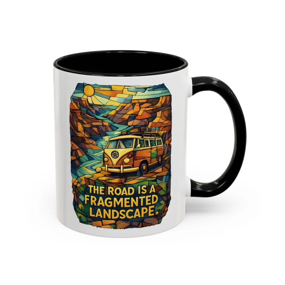 1379721500554021722_2048.jpeg Accent Coffee Mug (11, 15oz) — "The Road Is A Fragmented Landscape" Design Cubic-Line