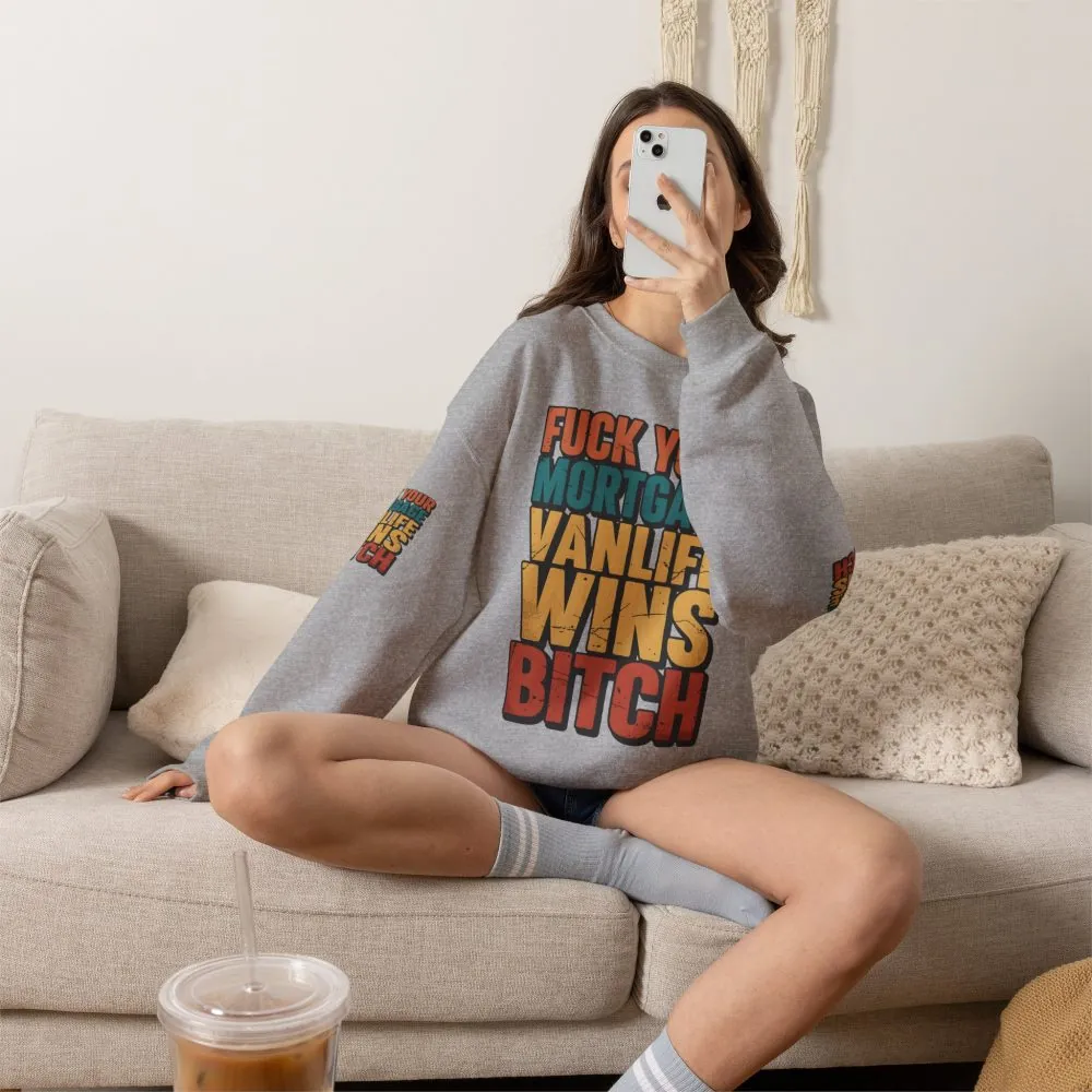 Unisex Heavy Blend™ Crewneck Sweatshirt — "Fuck Your Mortgage" Design F**K-Line