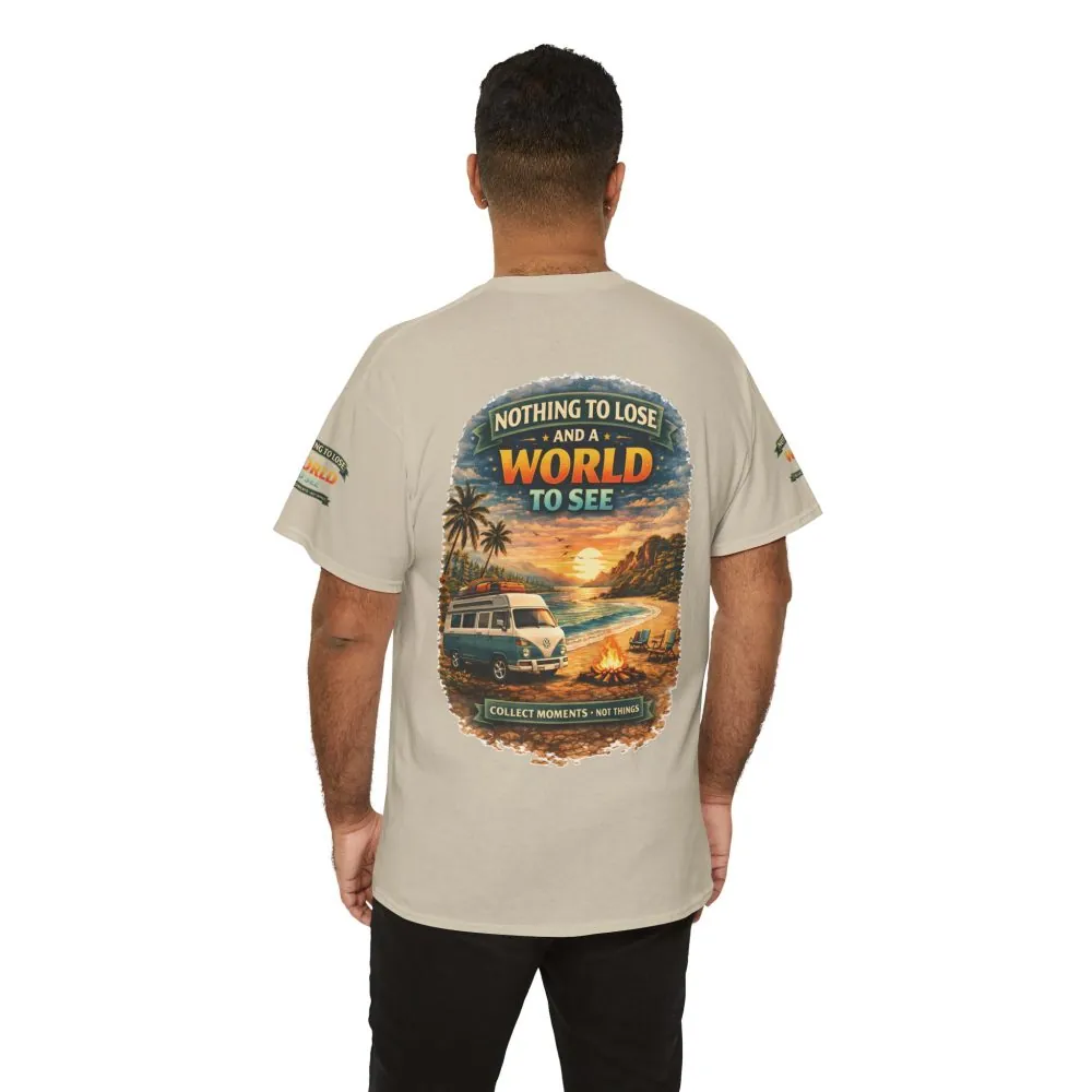 Unisex Heavy Cotton Tee — "Nothing To Lose " Design Scenic-Line