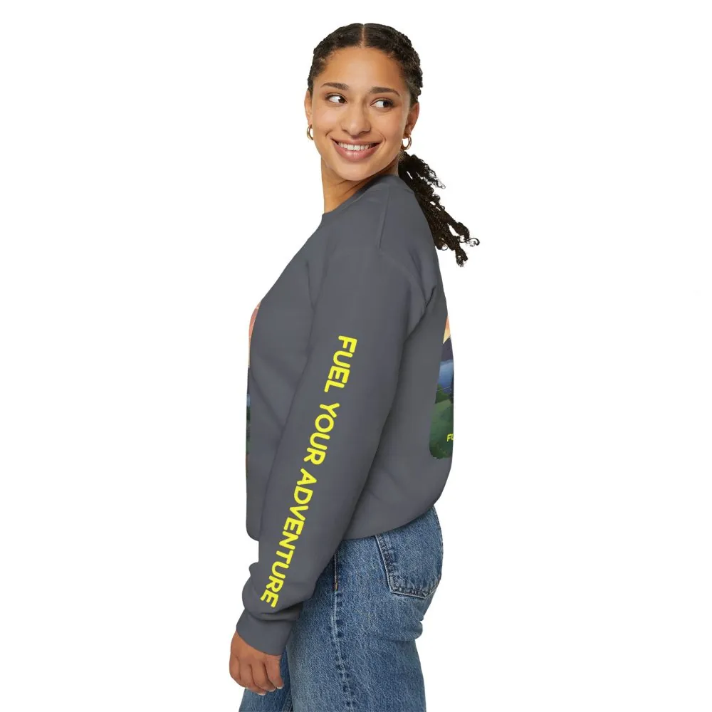 Unisex Heavy Blend™ Crewneck Sweatshirt — "Fuel Your Adventure" Design Sitcom-Line