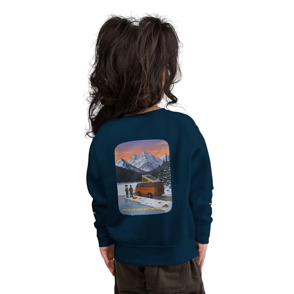 Toddler Sweatshirt - "Chase The Views-Not The Crowds" (Design Sitcom-Line)