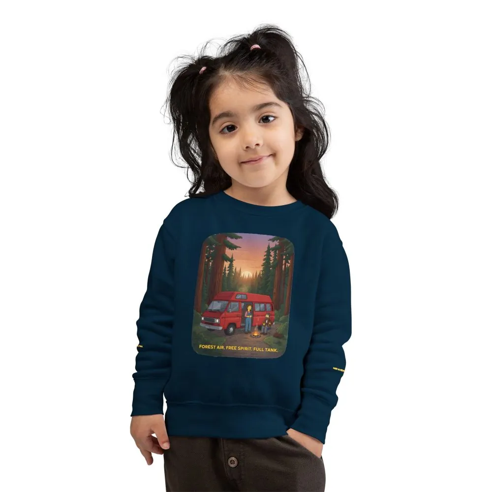 13821752535673088050_2048.jpeg Toddler Sweatshirt - "Forest Air Free Spirit Full Tank" (Design Sitcom-Line)
