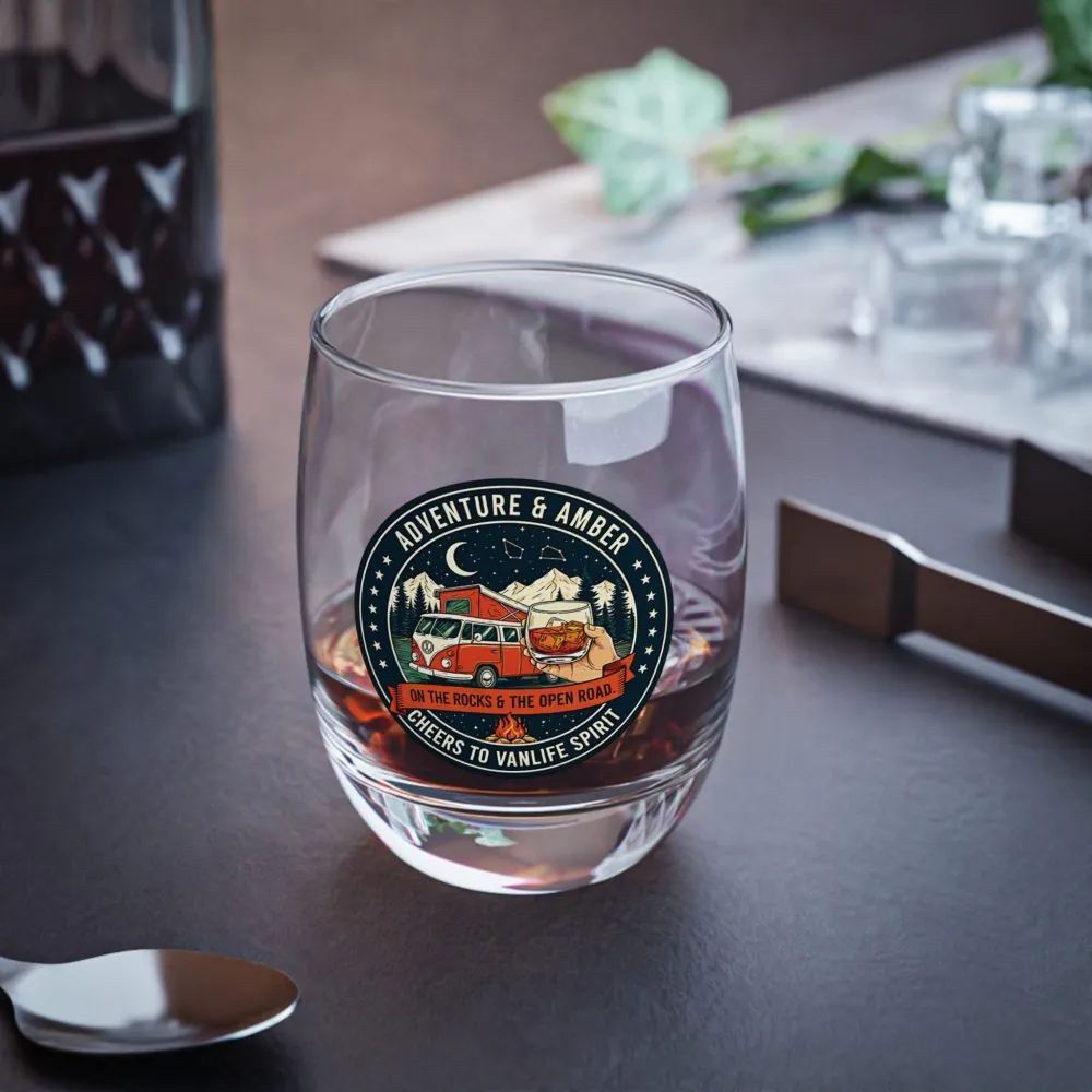 Whiskey Glass — Adventure & Amber ‘On the Rocks & the Open Road’