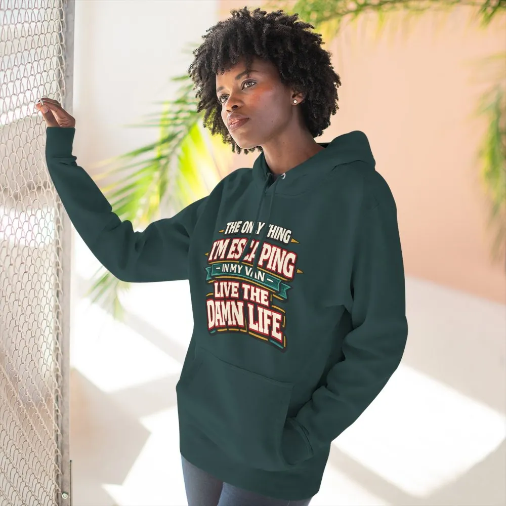 Three-Panel Fleece Hoodie - "The Only Thing I´m Escaping" Design F**K-Line