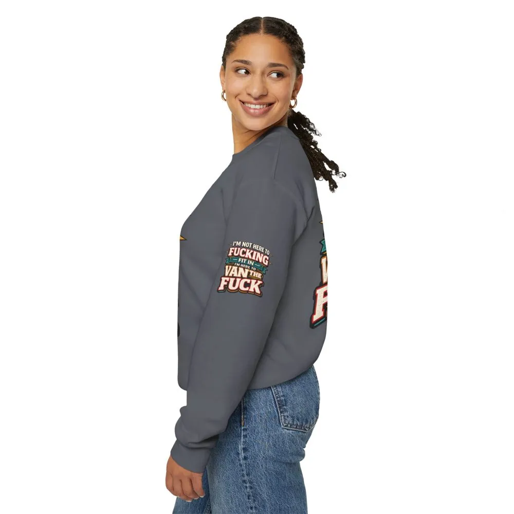 Unisex Heavy Blend™ Crewneck Sweatshirt — "I´m Not Here To Fucking Fit In" Design F**K-Line