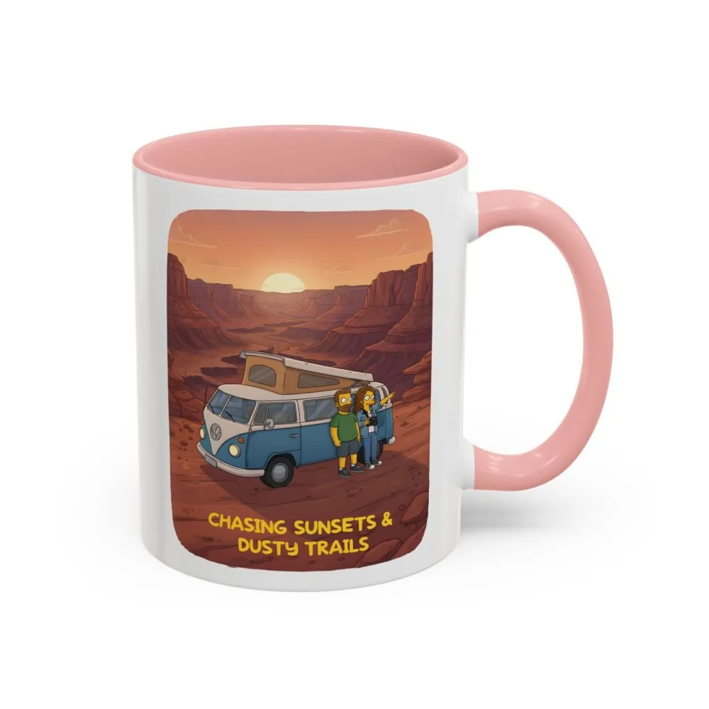 13837364856055013201_2048.jpeg Accent Coffee Mug (11, 15oz) — "Chasing Sunsets And Dusty Trails" Design Sitcom-Line