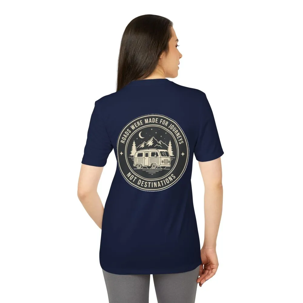 T-Shirt(Adidas) — 'ROAD WHERE MADE FOR JOURNEYS-NOT DESTINATIONS' (Only Back printed) Brand Adidas