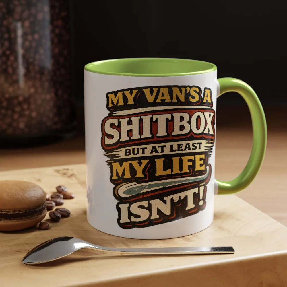 Accent Coffee Mug (11, 15oz) — "My Van`s A Shitbox" Design F**K-Line