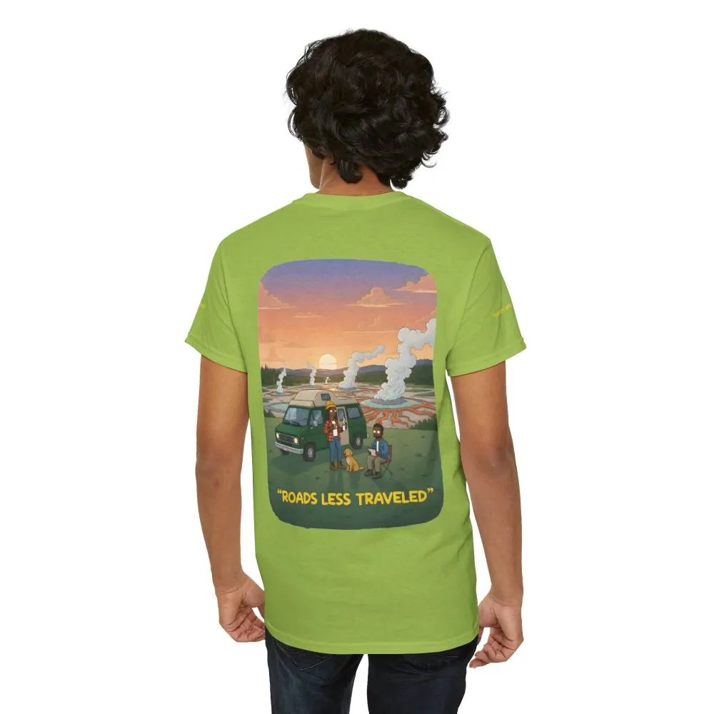 Unisex Heavy Cotton Tee — "Roads Less Traveled" Design Sitcom-Line