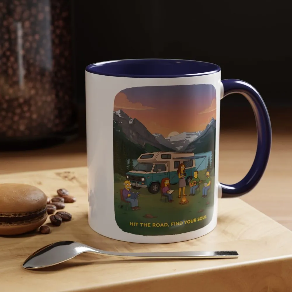 Accent Coffee Mug (11, 15oz) — "Hit The Road-Find Your Soul" Design Sitcom-Line